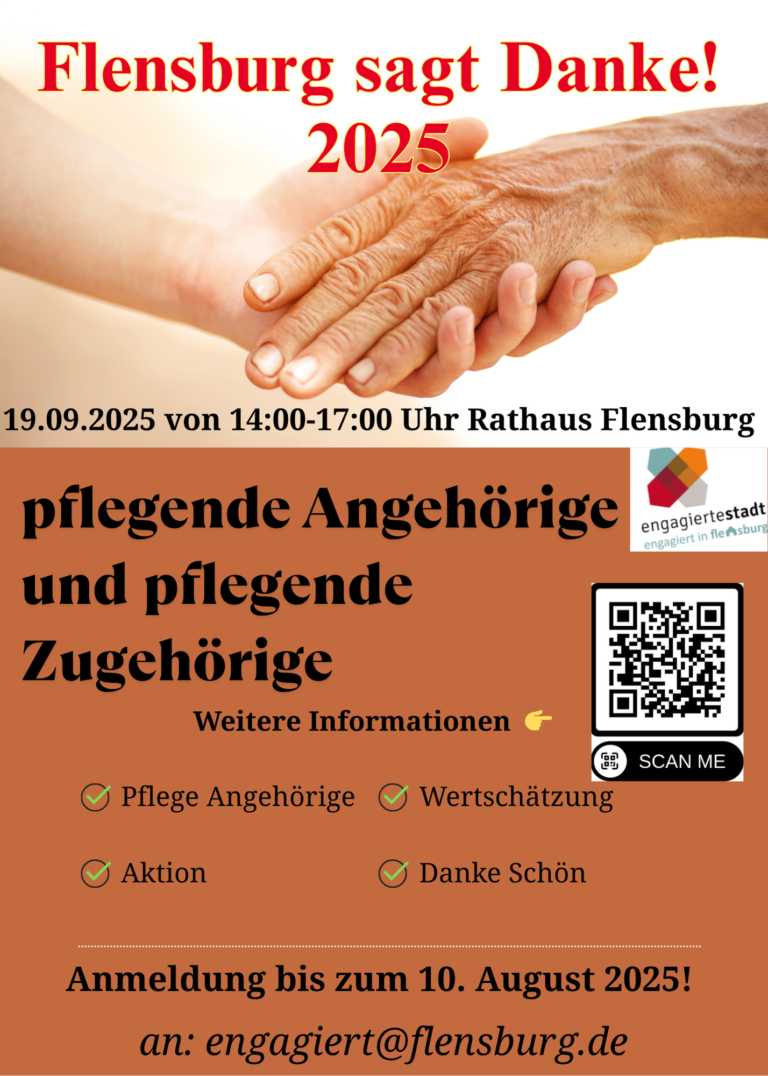 Flensburg sagt Danke! – Einladung an pflegende Angehörige und Zugehörige