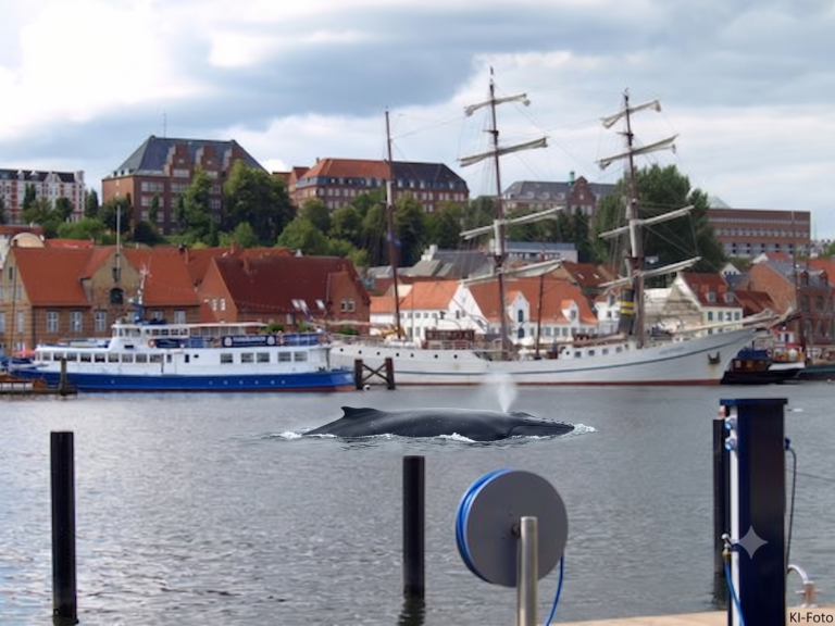 Buckelwal-Sichtung in der Flensburger Förde (Foto KI)